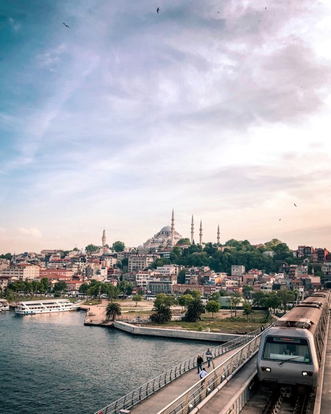 Süleymaniye Mosque on the old city hill, seen from the Galata bridge